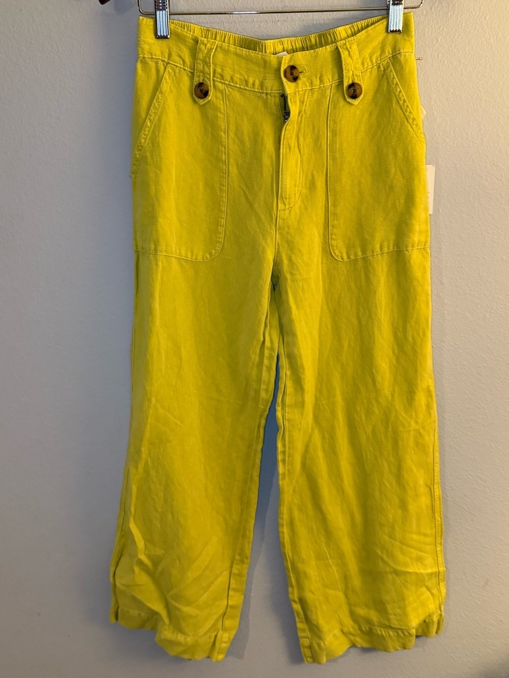 Cynthia Rowley Sunflower Yellow High-Waist Wide Leg Pants